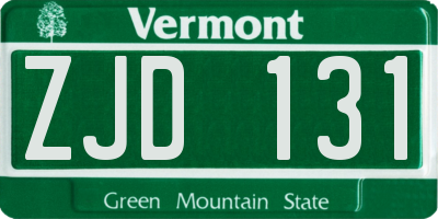 VT license plate ZJD131