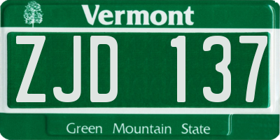 VT license plate ZJD137