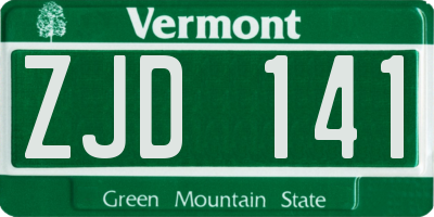 VT license plate ZJD141