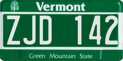 VT license plate ZJD142