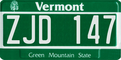 VT license plate ZJD147