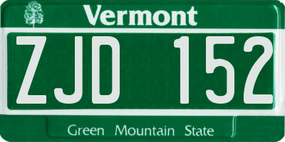 VT license plate ZJD152