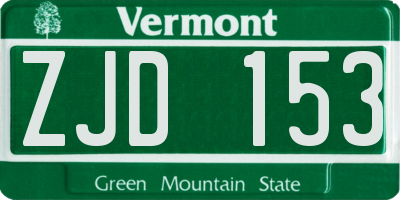 VT license plate ZJD153