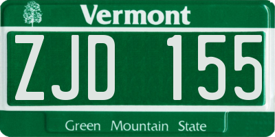VT license plate ZJD155