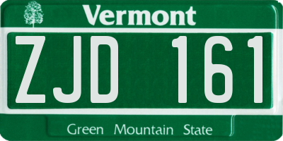 VT license plate ZJD161