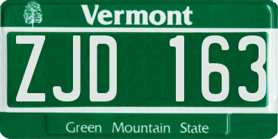 VT license plate ZJD163