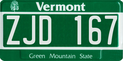 VT license plate ZJD167