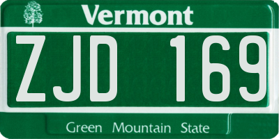 VT license plate ZJD169