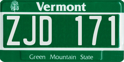 VT license plate ZJD171