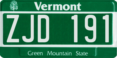 VT license plate ZJD191