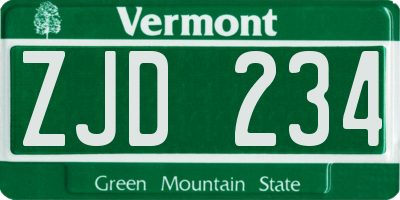 VT license plate ZJD234