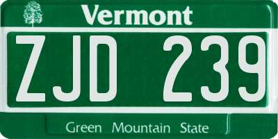 VT license plate ZJD239