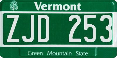 VT license plate ZJD253