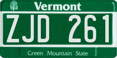 VT license plate ZJD261