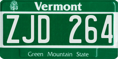 VT license plate ZJD264