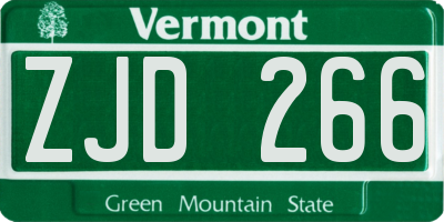 VT license plate ZJD266