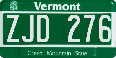 VT license plate ZJD276