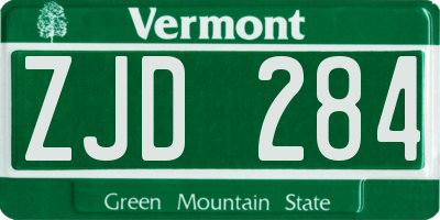 VT license plate ZJD284