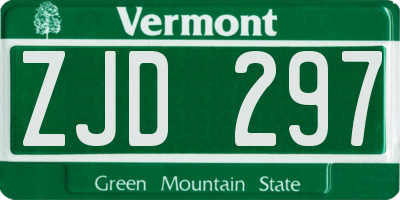 VT license plate ZJD297