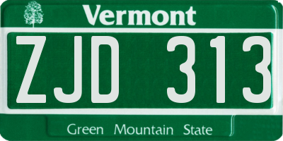 VT license plate ZJD313