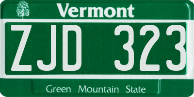 VT license plate ZJD323