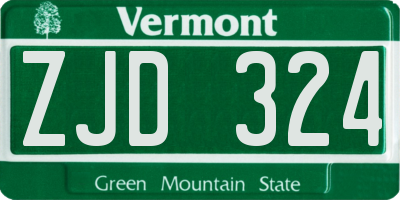 VT license plate ZJD324