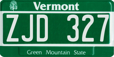 VT license plate ZJD327