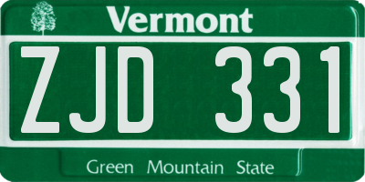 VT license plate ZJD331