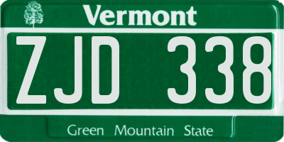 VT license plate ZJD338