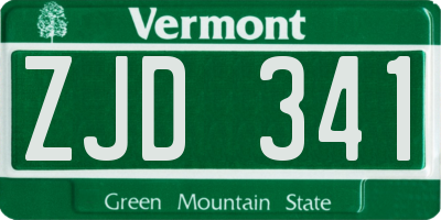 VT license plate ZJD341