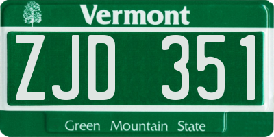 VT license plate ZJD351