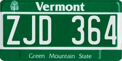 VT license plate ZJD364