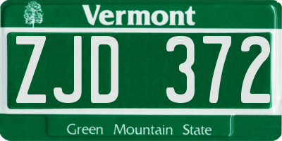 VT license plate ZJD372