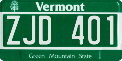 VT license plate ZJD401