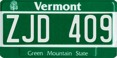 VT license plate ZJD409