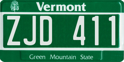 VT license plate ZJD411