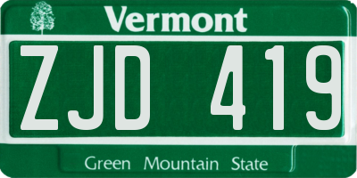 VT license plate ZJD419