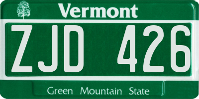 VT license plate ZJD426
