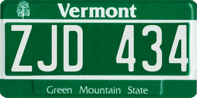 VT license plate ZJD434