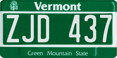 VT license plate ZJD437