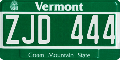 VT license plate ZJD444