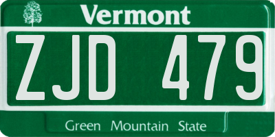VT license plate ZJD479