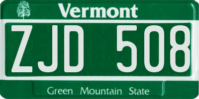 VT license plate ZJD508