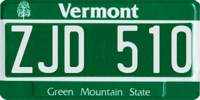 VT license plate ZJD510