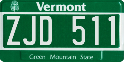 VT license plate ZJD511