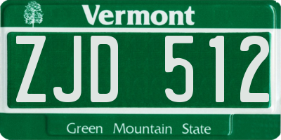 VT license plate ZJD512