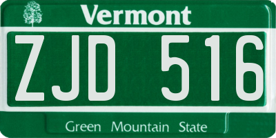 VT license plate ZJD516