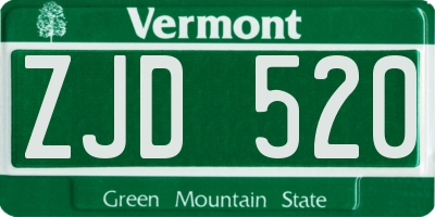VT license plate ZJD520