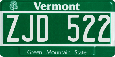 VT license plate ZJD522