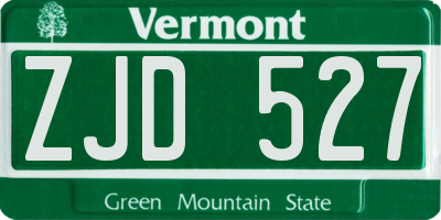 VT license plate ZJD527